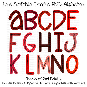 Preview of Shades of Red Alphabet Set | Alpha pack PNG Font | Bulletin Board Letters