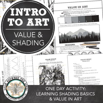 Preview of Shading Basics, Value in Art: Middle, High School Art One Day Worksheets