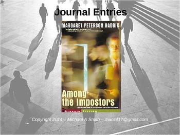 Preview of Among the Impostors Novel Study Journal Response Questions Margaret P Haddix