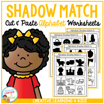 Preview of Shadow Matching Alphabet Cut & Paste Worksheets