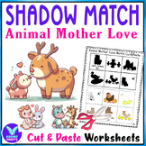 Shadow Matching Animal Mother Love Cut & Paste Activities 