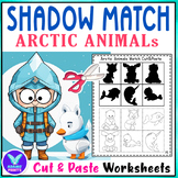 Shadow Matching Arctic Animals Cut & Paste Activities Worksheet