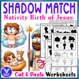 Shadow Matching Biblical Nativity Birth of Jesus Cut & Pas