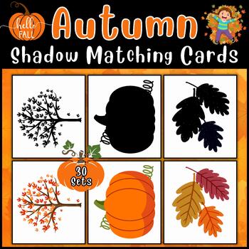 Preview of Shadow Matching Cards, Montessori Thanksgiving Preschool activity, Sorting Mats