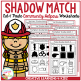 Shadow Matching Community Helpers Cut & Paste Worksheets
