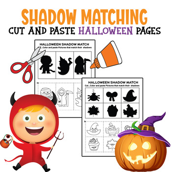 Shadow Matching Cut and Paste Halloween pages by Activity Smart Teach