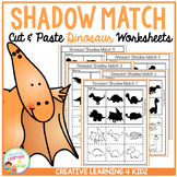 Shadow Matching Dinosaur Cut & Paste Worksheets