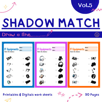 Preview of Shadow Matching: Draw Line : IT Equipments Vol.5
