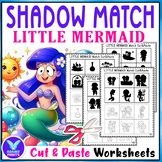 Shadow Matching Fairy Tale LITTLE MERMAID Cut & Paste Acti