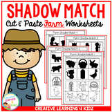Shadow Matching Farm Cut & Paste Worksheets