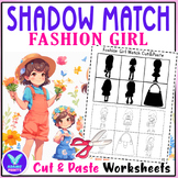 Shadow Matching Fashion Girl Cut & Paste Activities Worksh