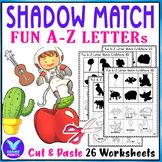 Shadow Matching Fun A-Z Letters Cut & Paste Activities Wor