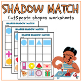 Shadow Matching Shape Cut & Paste Worksheets