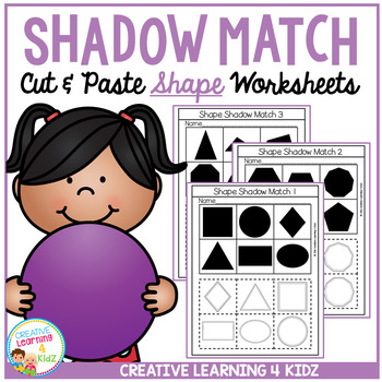 Preview of Shadow Matching Shape Cut & Paste Worksheets