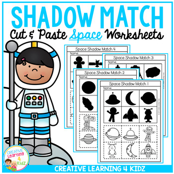 Preview of Shadow Matching Space Cut & Paste Worksheets