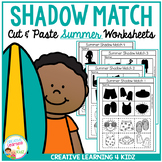 Shadow Matching Summer Cut & Paste Worksheets