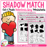 Shadow Matching Valentine's Day Cut & Paste Worksheets