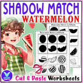 Shadow Matching Watermelon Cut & Paste Activities Workshee