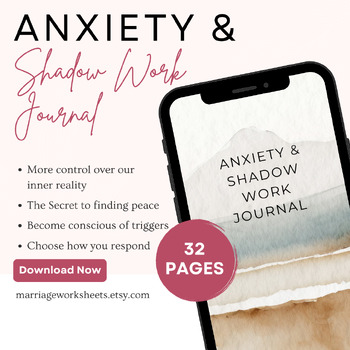 Preview of Shadow Work Journal | Healing Anxiety |  Mental Health Therapy Worksheets