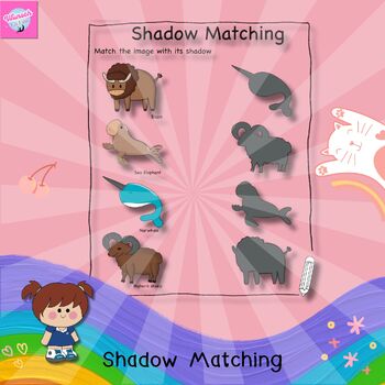 Preview of Shadow matching shape, ANIMAL SHADOW, SHAPE Games