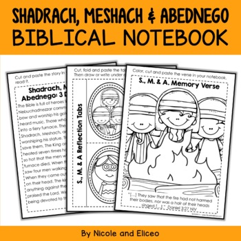 Preview of Shadrach Meshach and Abednego Bible Lessons Notebook