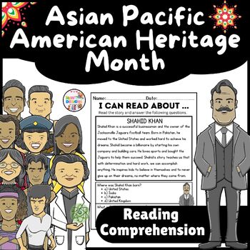 Preview of Shahid Khan Reading Comprehension / Asian Pacific American Heritage Month
