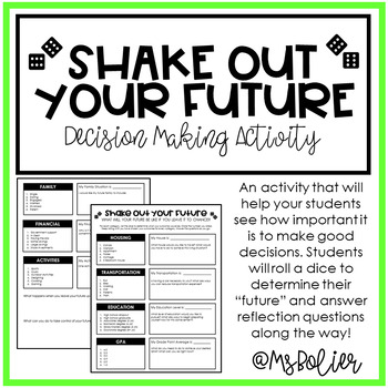 Preview of Shake Out Your Future Activity | Decision Making | Family Consumer Sciences FCS