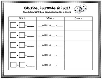 Preview of Shake, Rattle, & Roll- An Addition Dice Game