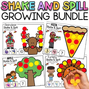 Preview of Shake and Spill Growing Bundle | Ways to Make Numbers to 10 Decomposing Numbers