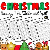 Shake and Spill Making Ten Math Center Game | Christmas Theme