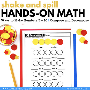 Preview of Shake and Spill Recording Sheets For Numbers 5 - 10 and Google Slides Version