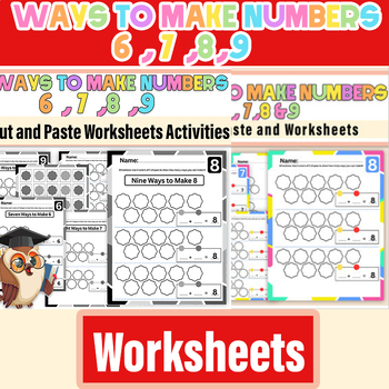 Preview of Shake and Spill | Ways to Make Numbers 6, 7, 8 & 9 | Add to Decompose Numbers