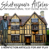 Shakespeare Articles - Informational Text (Nonfiction) Tes