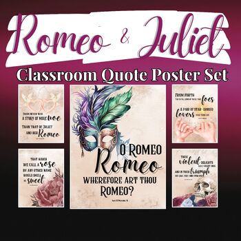 Preview of Shakespeare Classroom Posters - Romeo and Juliet - Macbeth - English Class Decor