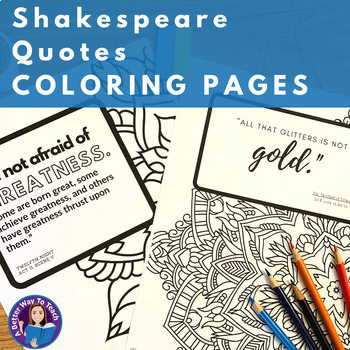 Preview of Shakespeare Coloring Pages For Teens With Quotes From Well-Known Plays