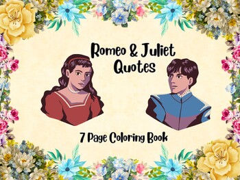 Preview of Shakespeare Coloring Pages - Teen Coloring Book of Quotes from Romeo & Juliet