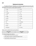 Shakespeare Contractions Worksheet