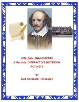 Preview of William Shakespeare:A Reading and Possible Interactive Notebook Activity