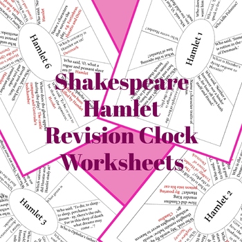 Preview of Shakespeare Hamlet Revision Clock Worksheets
