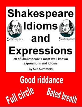 Preview of Shakespeare Idioms and Expressions Presentation and Class Signs