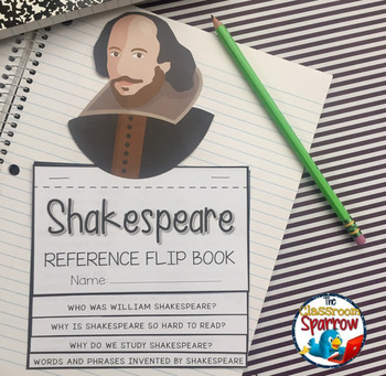 Preview of Shakespeare Interactive Notebook Flip book (quick reference and web quest)