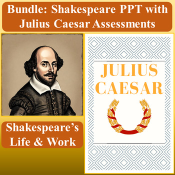 Preview of Shakespeare Introduction PowerPoint with Julius Caesar Assessment