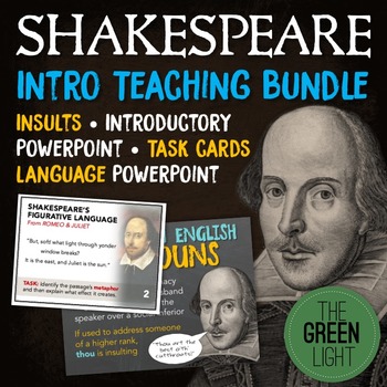 Preview of Shakespeare Introductory BUNDLE: Insults, PowerPoints, Task Cards
