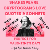 Shakespeare Love Sonnets & Quotes Cryptogram Puzzles Middl
