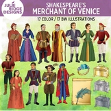 Shakespeare: Merchant of Venice clip art — 34 illustrations