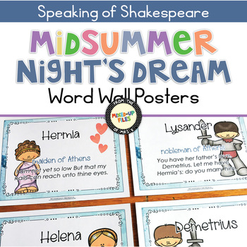 Preview of Shakespeare Midsummer Night's Dream Word Wall