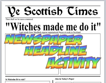 Preview of Shakespeare News: Newspaper Activity