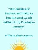 Shakespeare "Our Doubts" Quote Poster