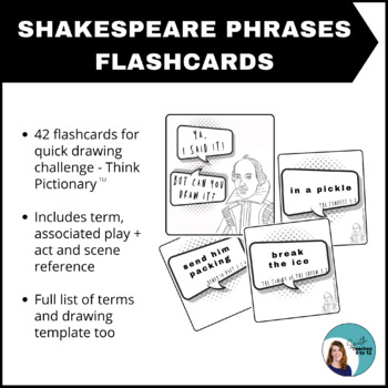 Preview of Shakespeare's coined phrases on flashcards for quick drawing game ELA