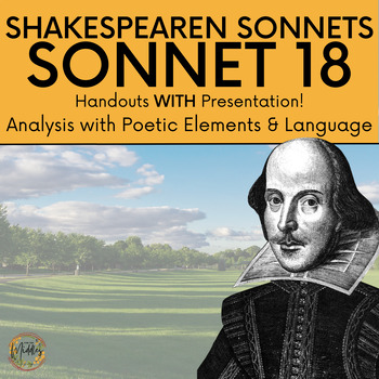 Preview of Shakespeare Poetry Analysis | Sonnet 18 - Full Lesson w/ Handouts & Slides!